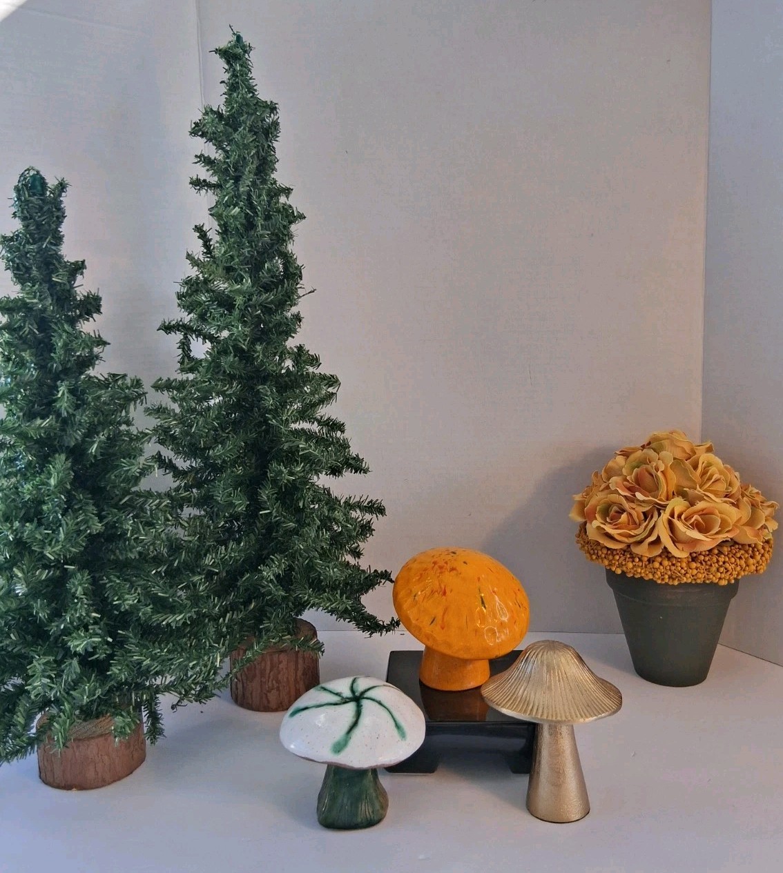 Mixed Lot Of Various Planter/Garden/Indoor Mushrooms; Ceramic/Metal; CottageCore