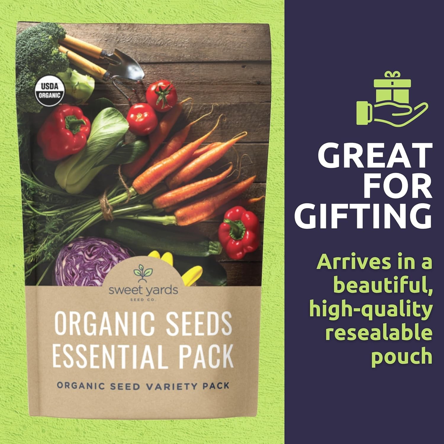 Organic Seeds Essential Variety Pack – 10 Individual Packs – 2026 Season – Summe