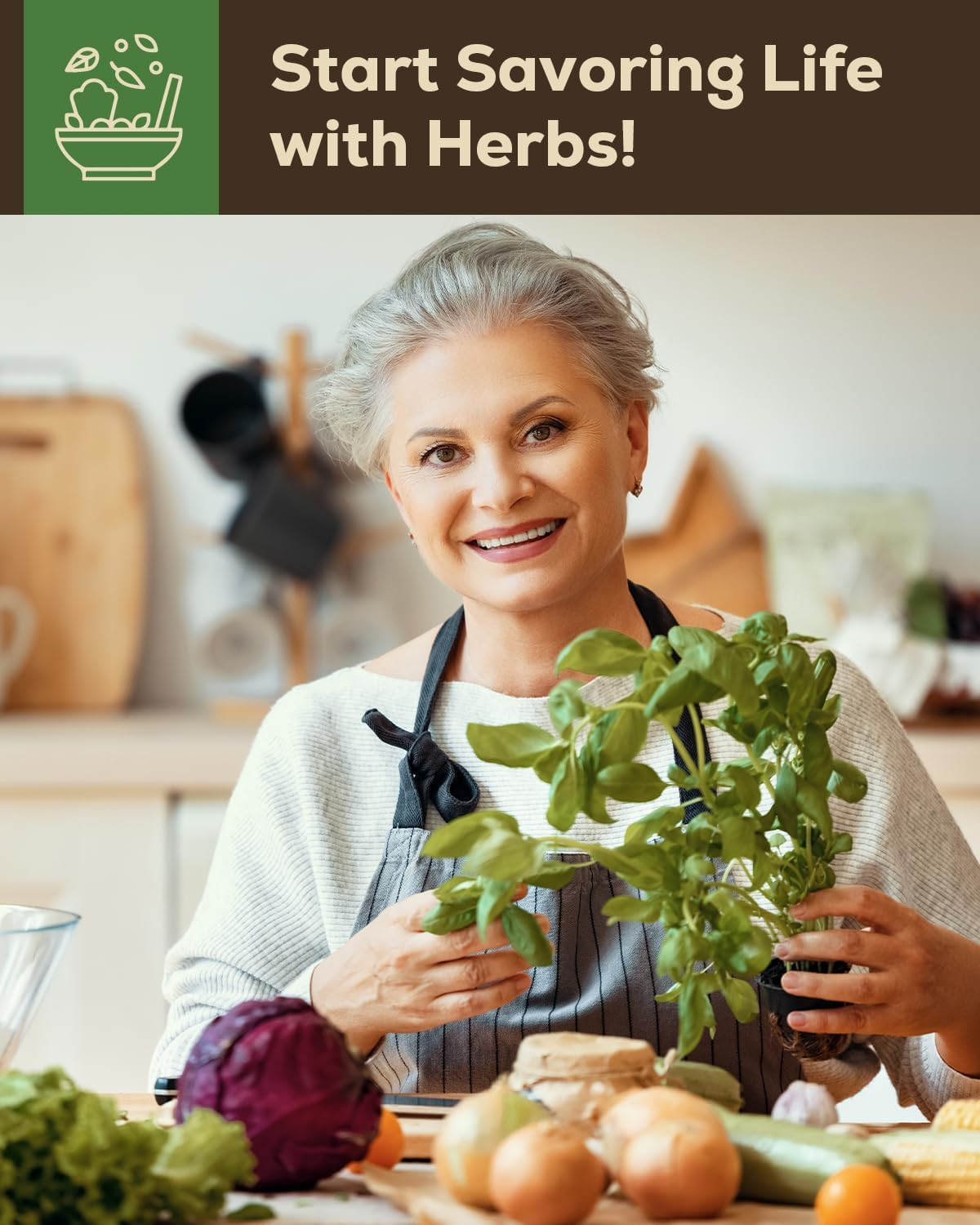 Indoor Herb Garden Kit with 8 Heirloom Seeds – Complete Windowsill Planter Start