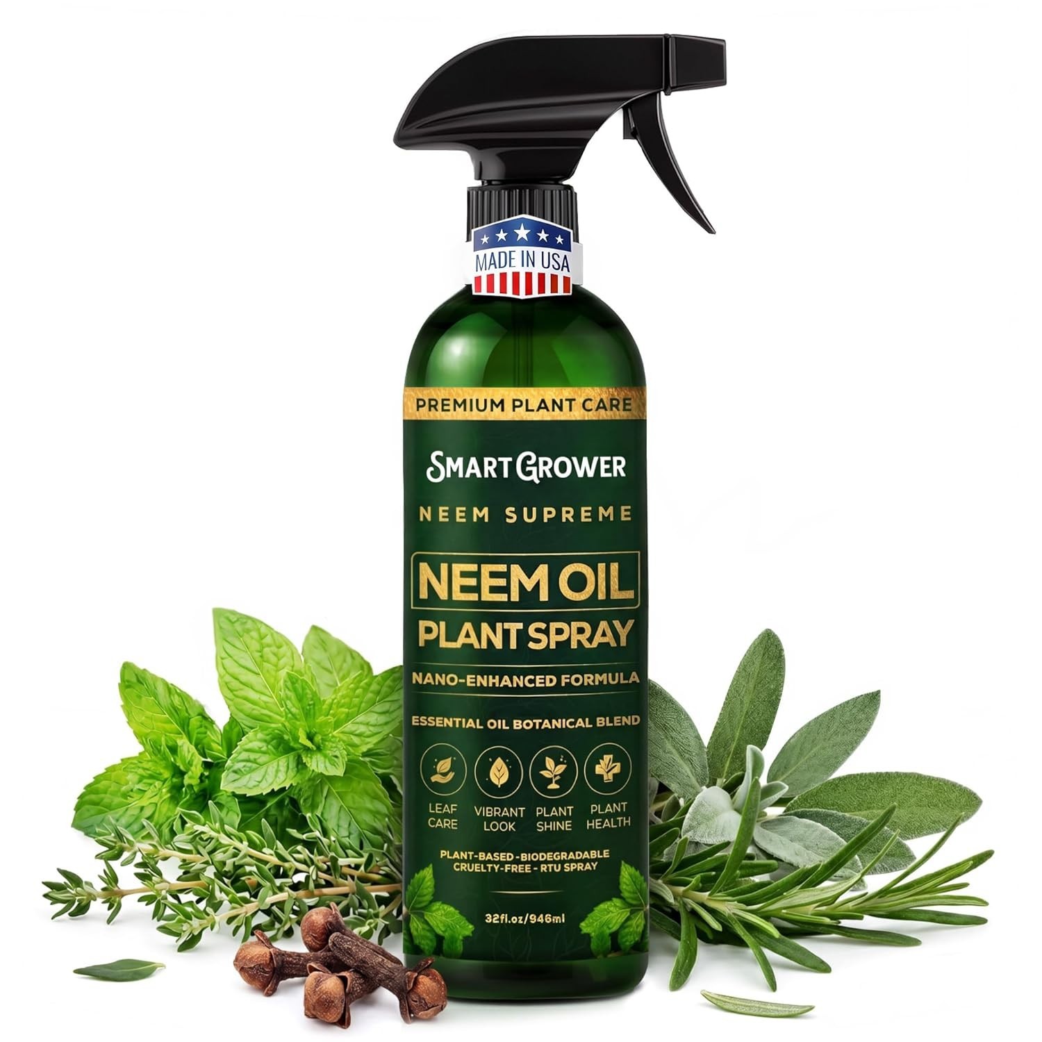 Botanical Neem Oil Spray – 32 oz Natural Plant Wash for Healthy Greenery