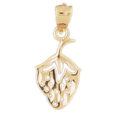 Strawberry Charm Pendant 14k Gold