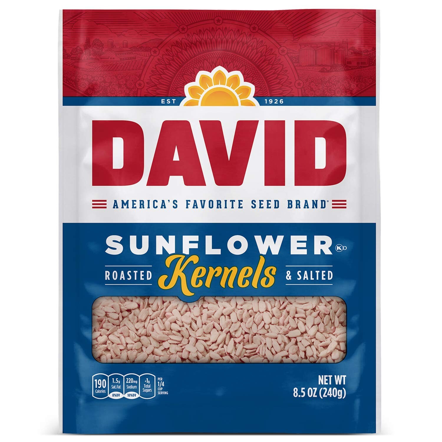 Roasted and Salted Sunflower Kernels – Crunchy, Salty, Low Carb – 8.5 oz, Pack