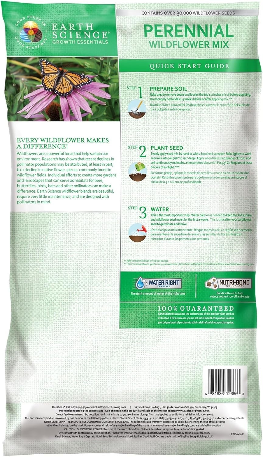 3-in-1 Perennial Wildflower Mix – Covers 1,000 Sq Ft with Natural Ingredients