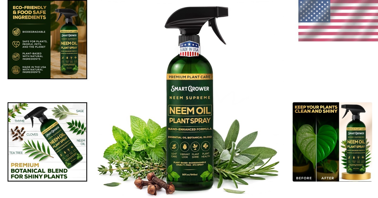 Botanical Neem Oil Spray – 32 oz Natural Plant Wash for Healthy Greenery
