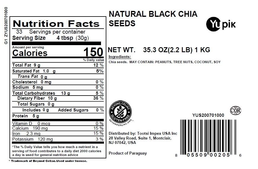 Gluten-Free Black Chia Seeds, 2.2 lb – Versatile Superfood for Healthy Recipes