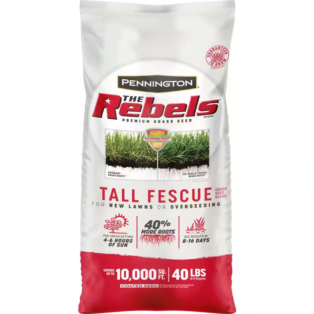 The Rebels 40 Lb. 10,000 Sq. Ft. Tall Fescue Grass Seed Blend, Fescue Grass Seed