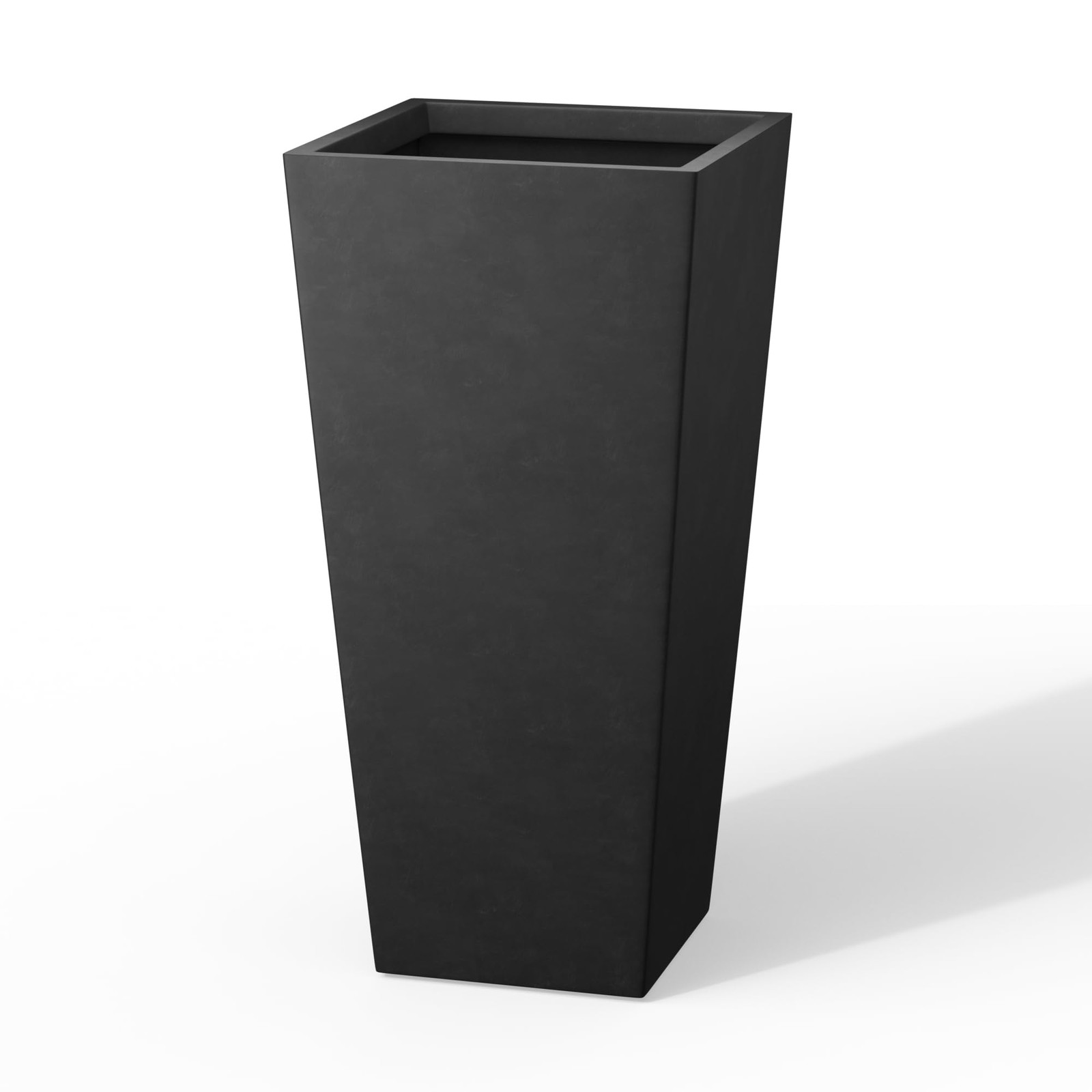 Kante 28 Inch Tall Tapered Concrete Planter, Modern Style Large Plant Pot with D
