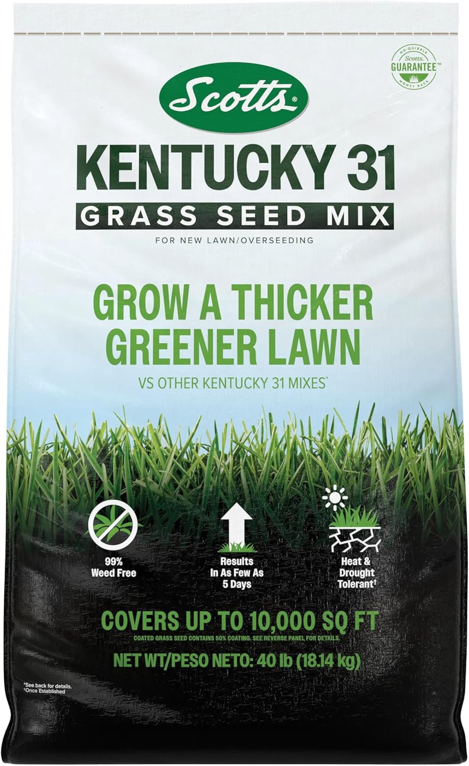Grass Seed Mix for New Lawn Overseeding Garden Covers up to 10,000 Sq. Ft.