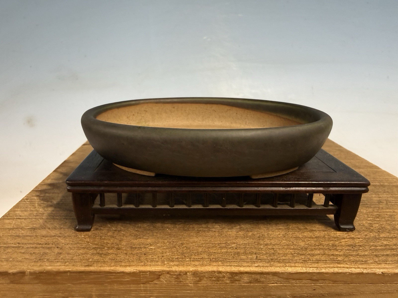 Japanese Unknown Maker Shohin Bonsai Tree Pot 5 5/8” Unique Glaze Color
