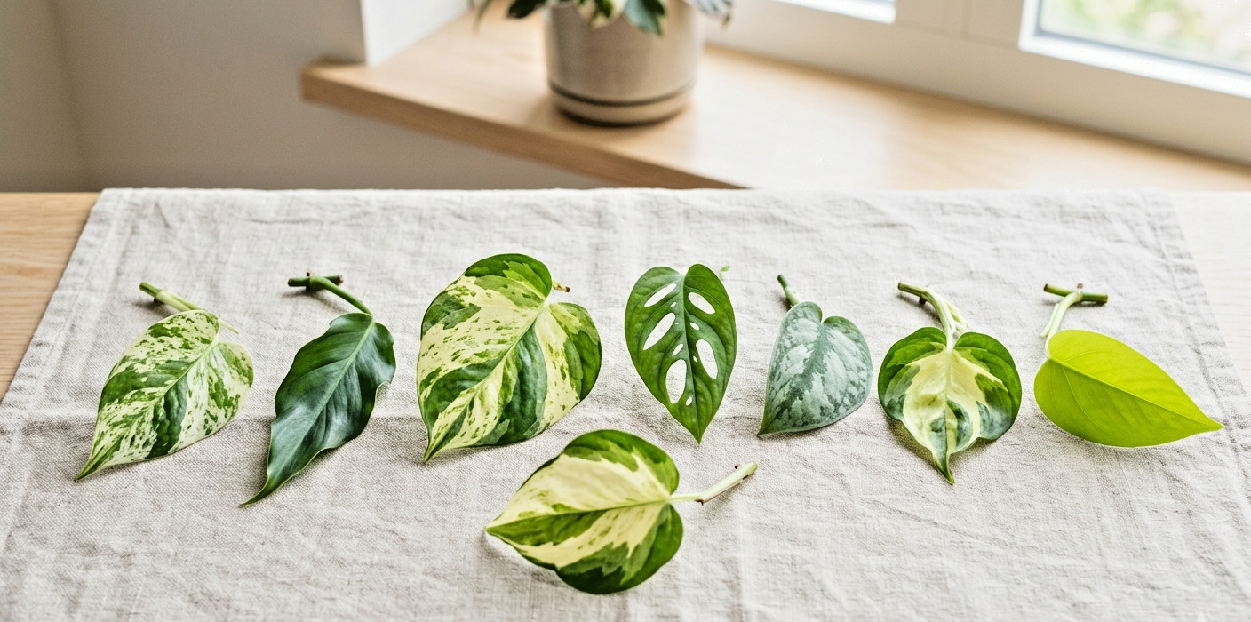 Rare Live Pothos Cuttings Bundle 7: Adansonii Cebu Blue Marble Queen Satin More