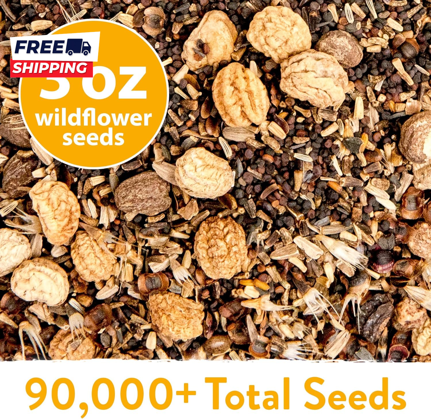90,000+ Wildflower Seeds Mix 3Oz 24 Varieties Non-Gmo Perennial Flower Seeds