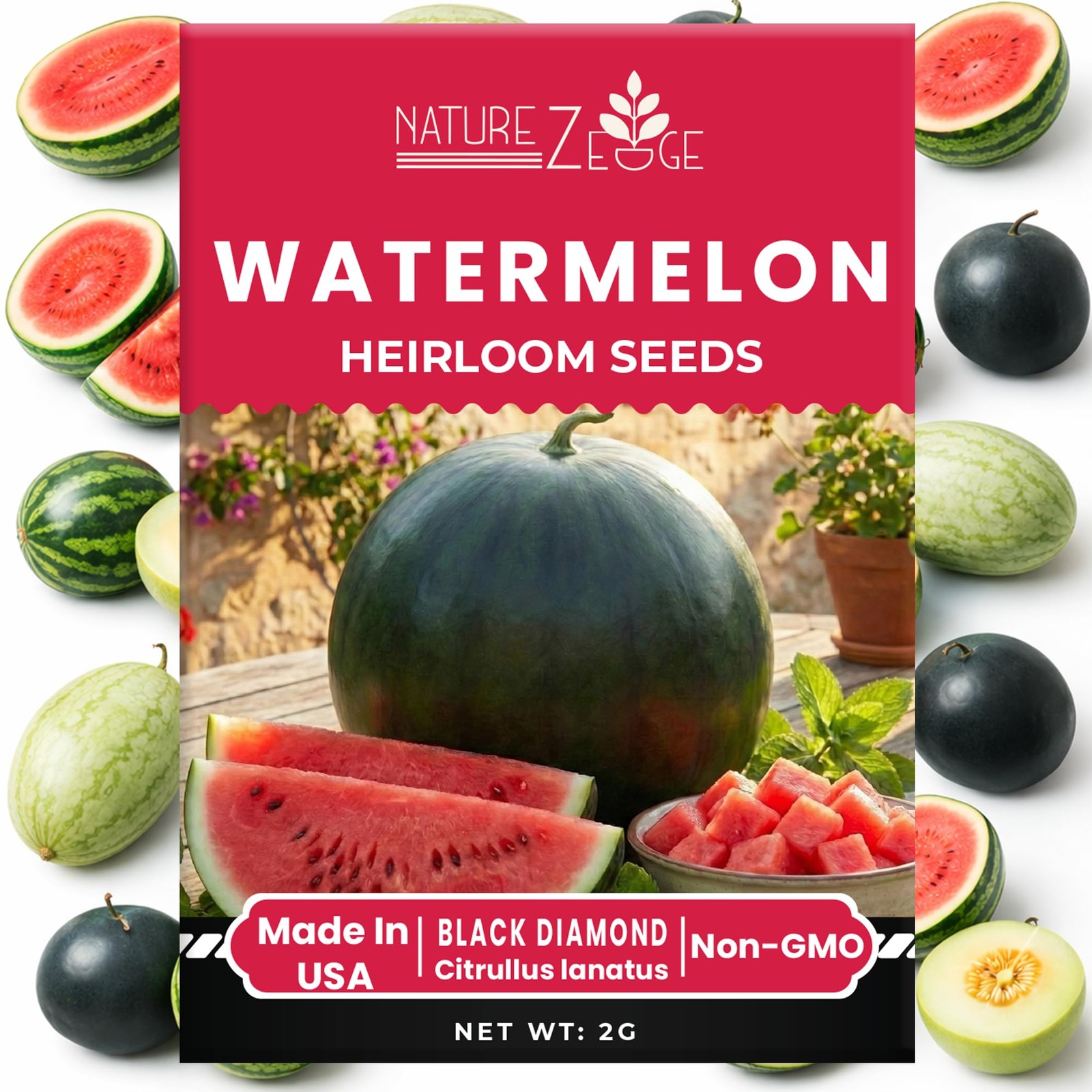 Fruit Seeds, Watermelon Melon Seeds for Green,Grey