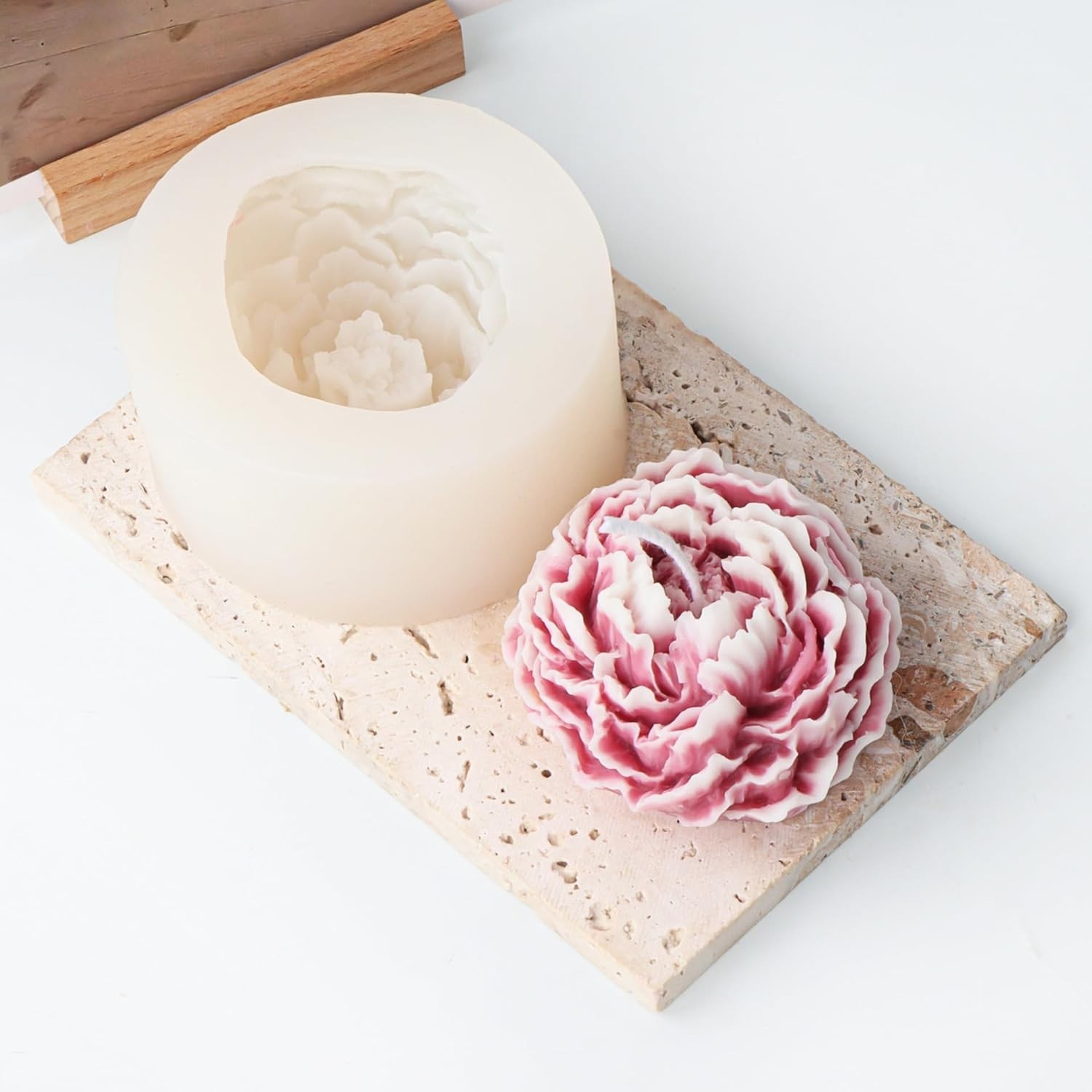 Bud Peony & Rose Mold Set – 3D Silicone Molds for Resin Casting & Candle Making