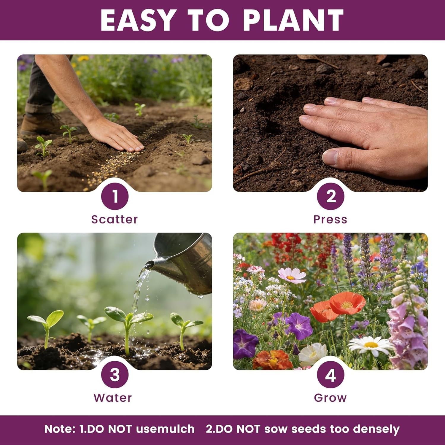 10000+ Wildflower Seeds Bulk – Butterfly & Hummingbird Mix – 21 Variety Non-GMO