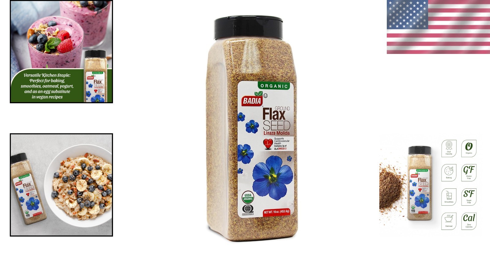 Organic Ground Flax Seed, 16 oz – Nutrient-Rich Superfood for Cooking & Baking