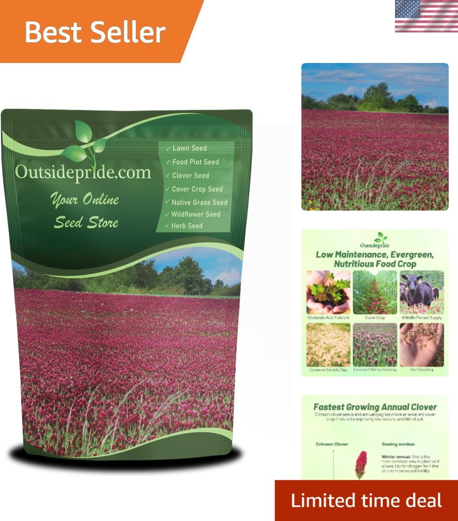 10 lbs. Crimson Clover Seeds – Ideal for Lawns, Cover Crops & Wildlife Forage