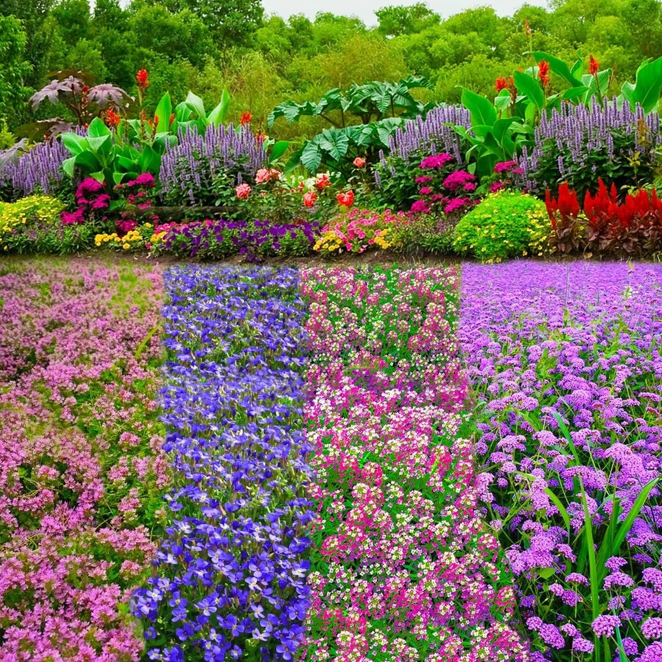 Ground Cover Plant Collection – 31,000+ Mix of Creeping Thyme, Alyssum, Purple