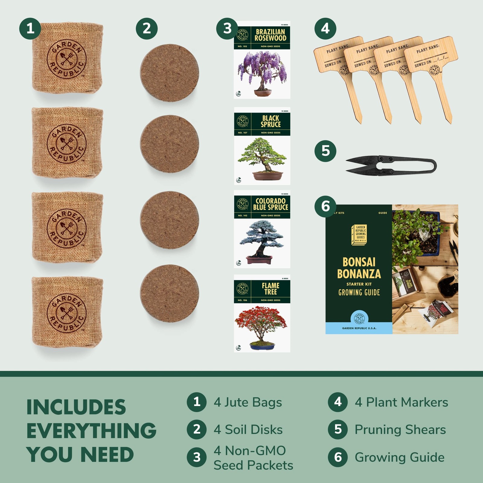 Bonsai Tree Seed Starter Kit – Mini Bonsai Plant Growing Kit, 4 Types of Seed…