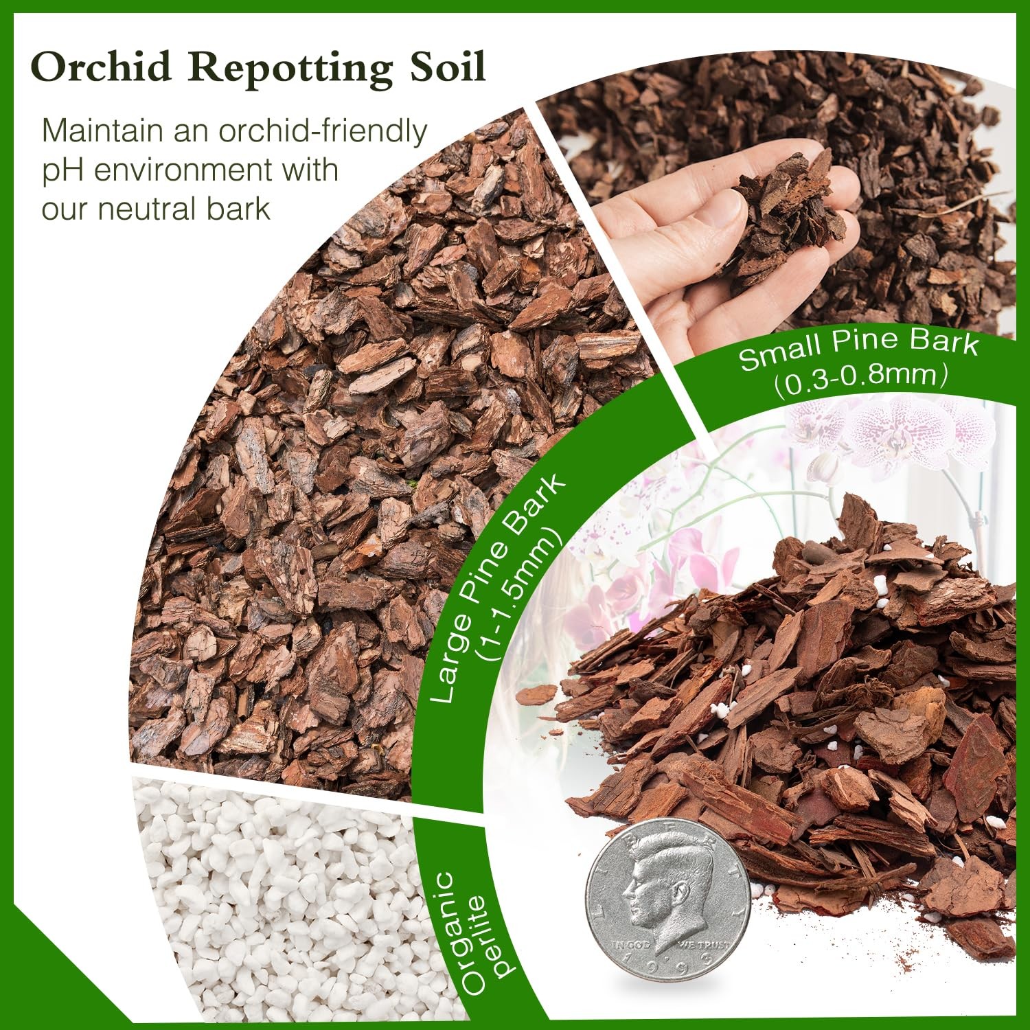 Orchid Bark Potting Mix,Premium Mix 1 Quart