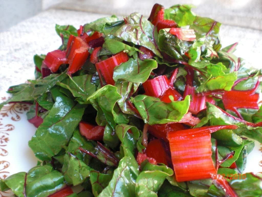 Ruby Red Rhubarb Swiss Chard Seeds | Silverbeet Crimson Silver Beet Spinach 2024