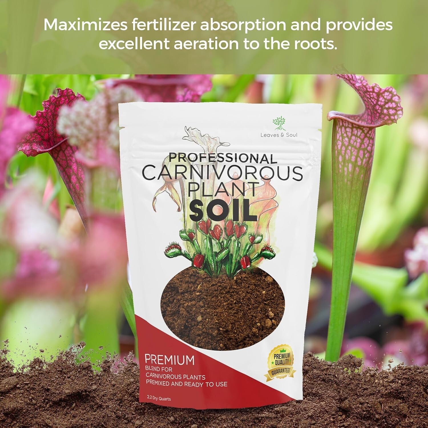 Ready-to-Use Carnivorous Plant Soil, 2.2 Quarts for Sundews and Pitcher Plants