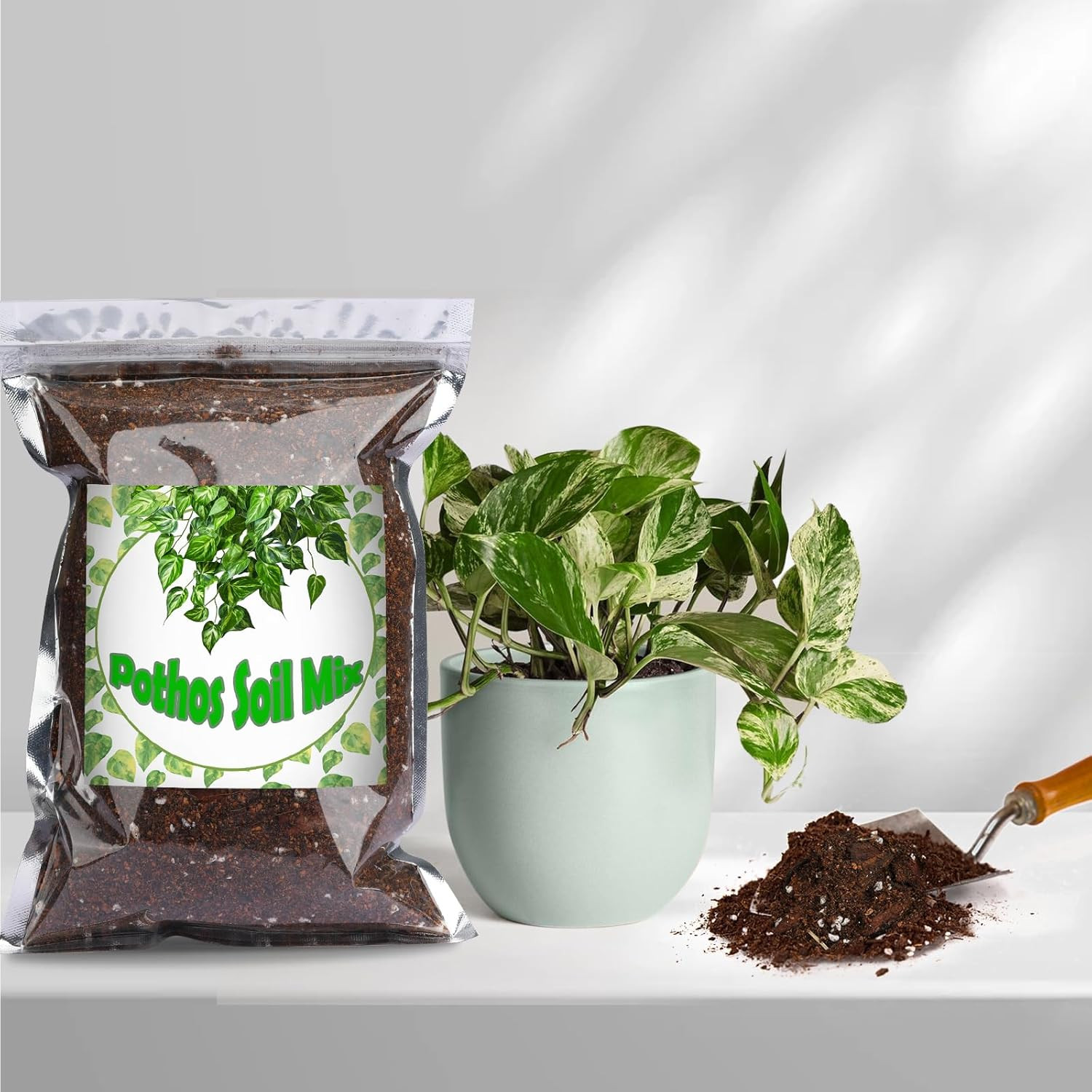 Organic Pothos Soil Mix 1Qt, Indoor Plants Potting Mix for All Potted Pothos, Gr