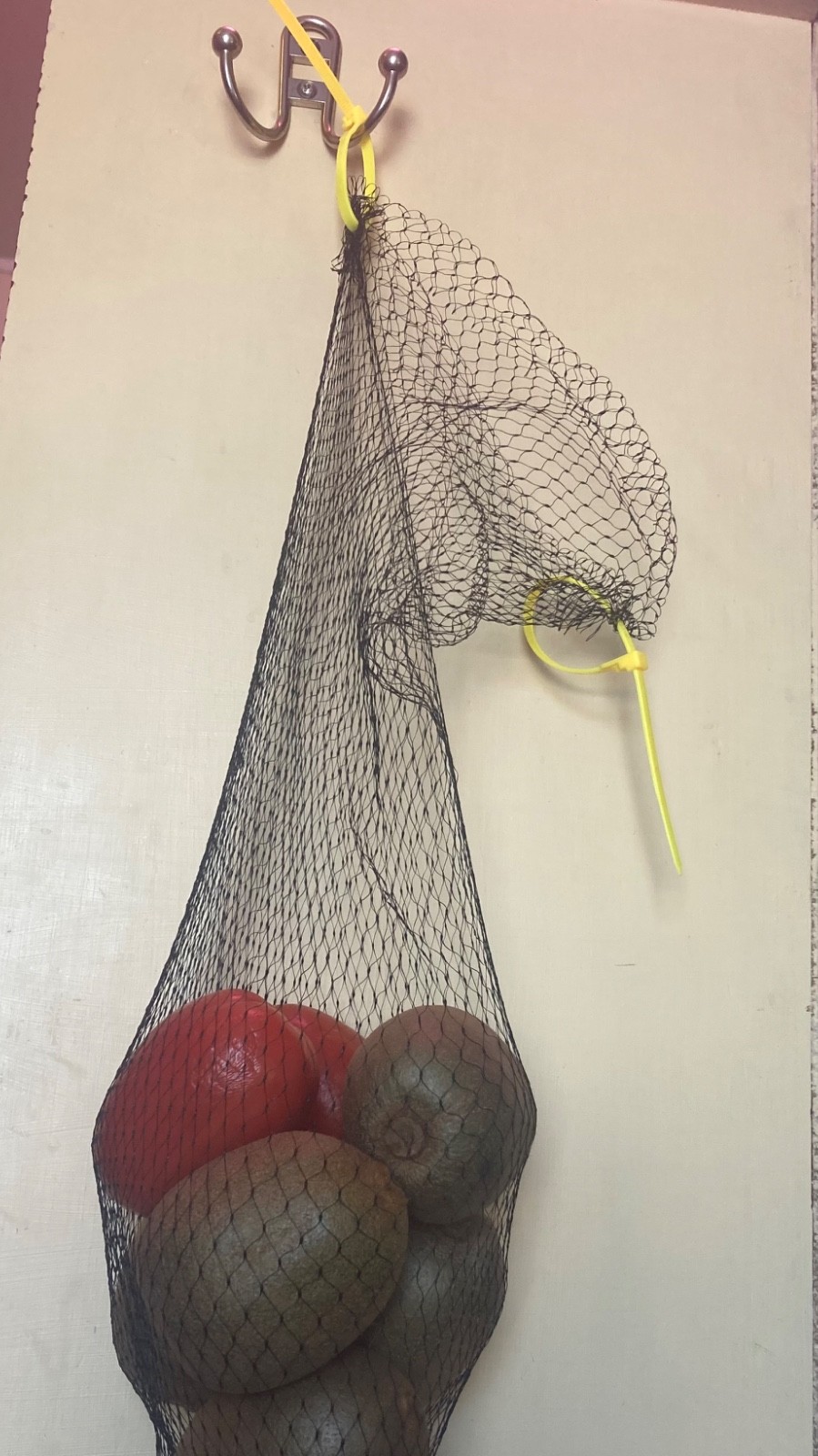 5 New Black Polymesh Produce Bags, 24” long, with 2 Releasable Zip Ties
