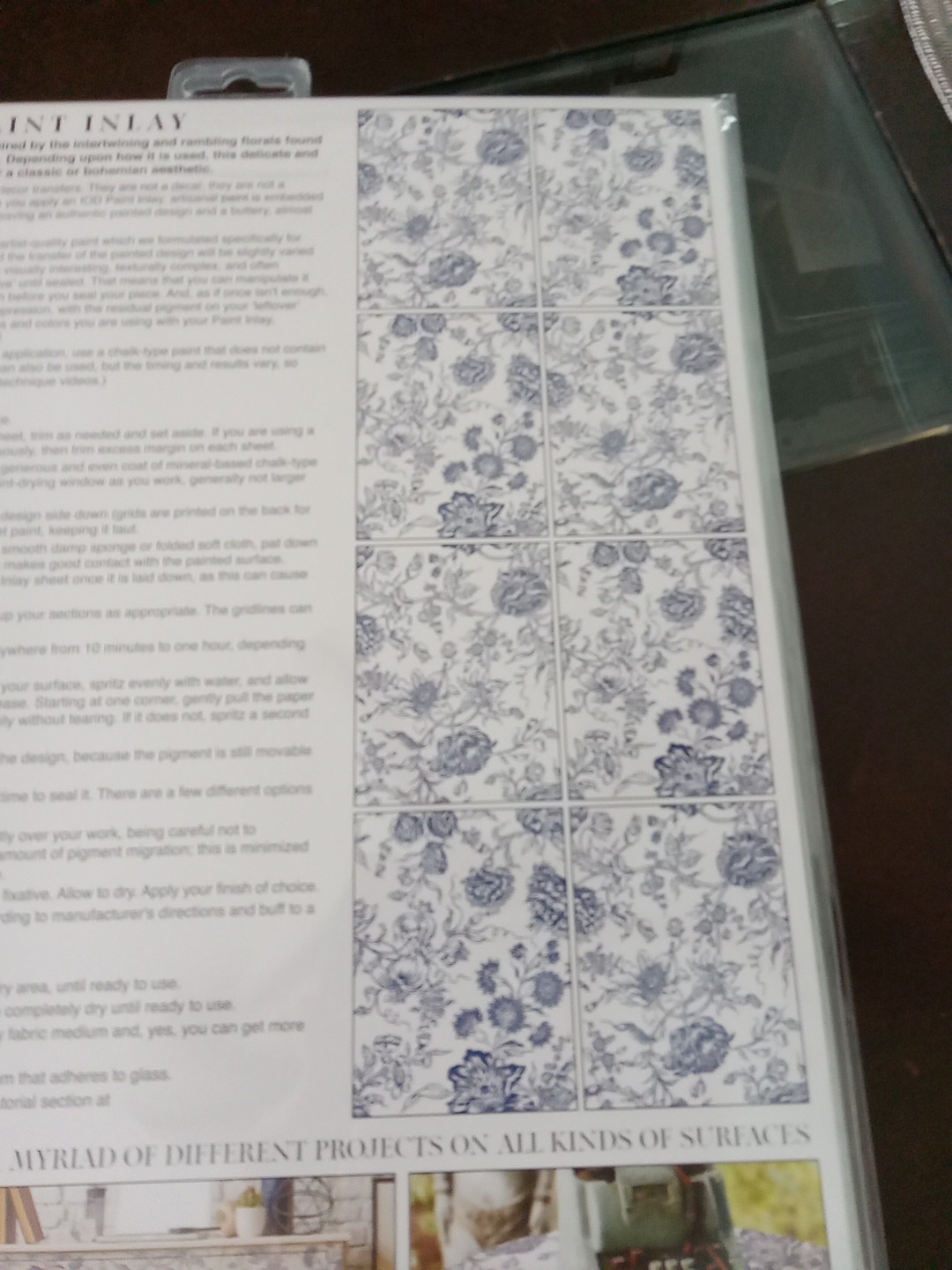 Iron Orchid Paint Inlay Indigo Floral