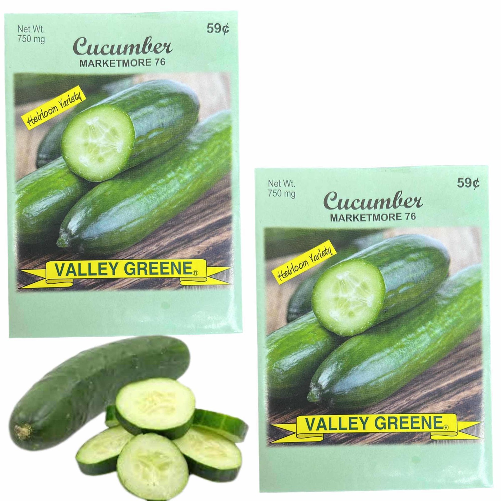 Valley Greene 750mg Cucumber Marketmore 76 Seeds: 2CT