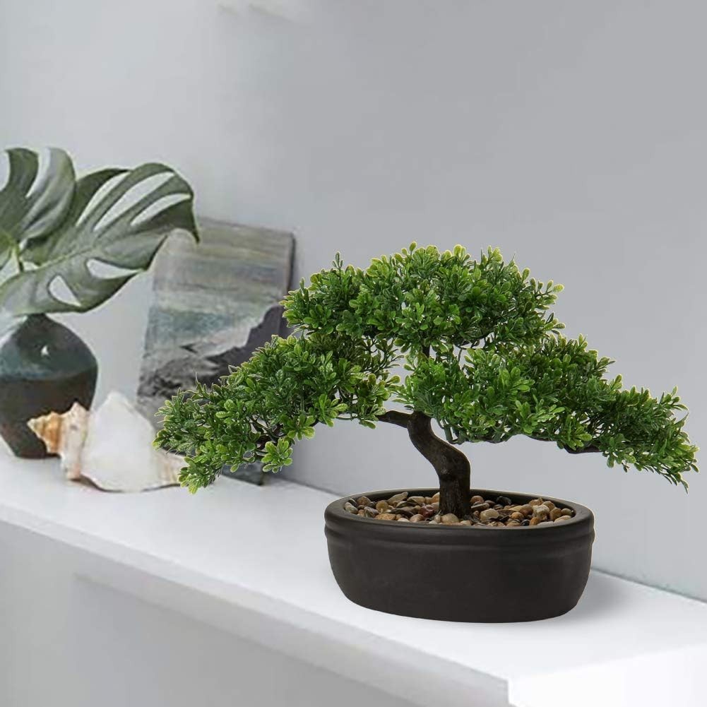 Compact Juniper Bonsai Tree – Low Maintenance Indoor Faux Plant for All Seasons