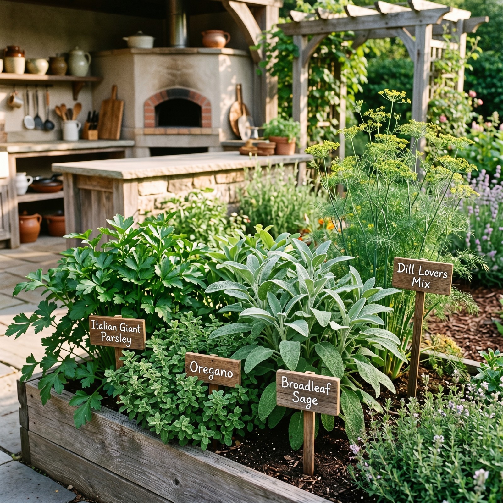 CHEF’S HERB COLLECTION Parsley Oregano Sage Dill Culinary 4 Packs 1400 Seeds