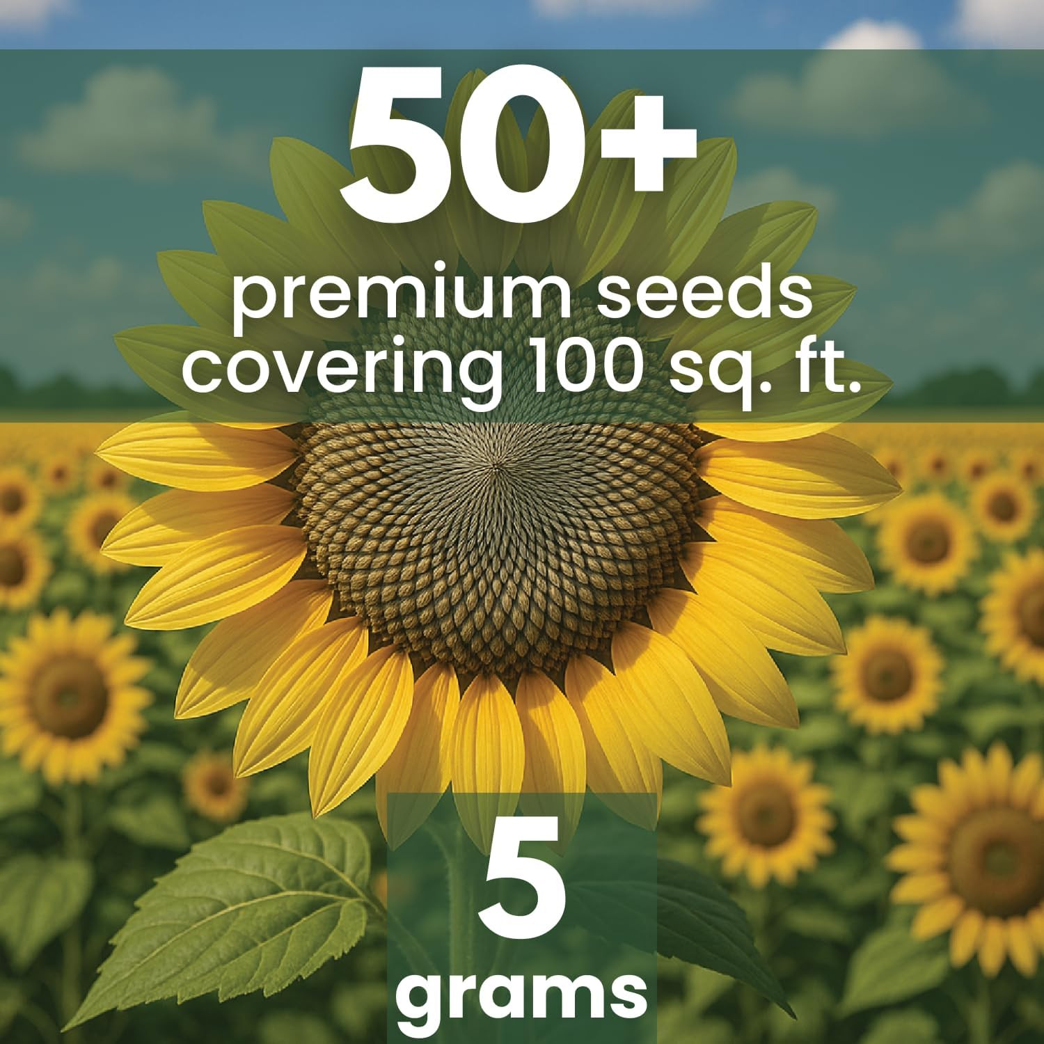 Large Grey Stripe Sunflower – 50 Seeds for Planting – 5 Gram Packet – 2026 Seaso