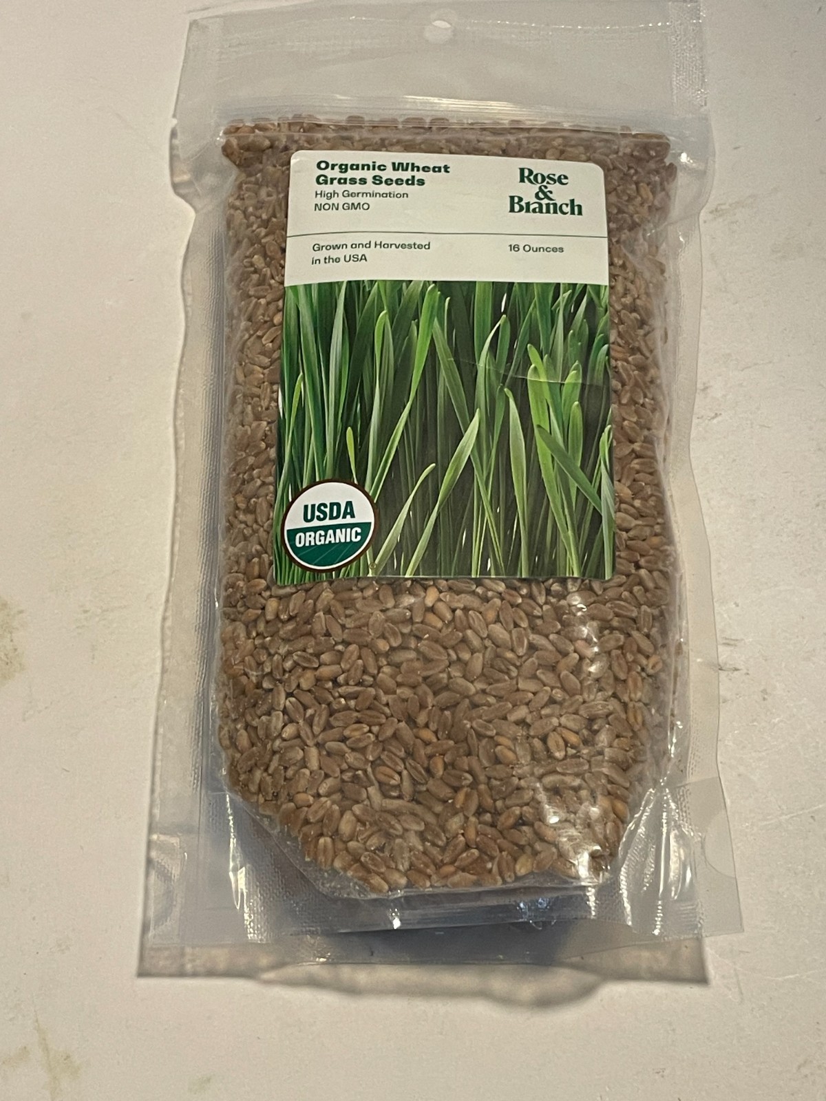 Rose & Branch Organic Wheat Grass Seeds cats Non-GMO High Germination Brown 1 LB