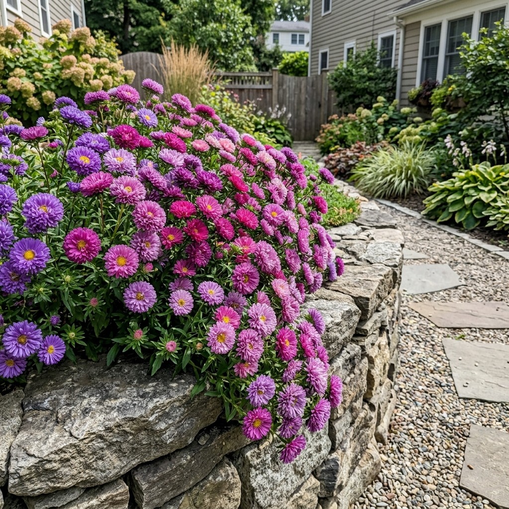 Beautiful 50 Aster Flower Seeds, Pompon – Beautiful Perennial Flowers, Heirloom