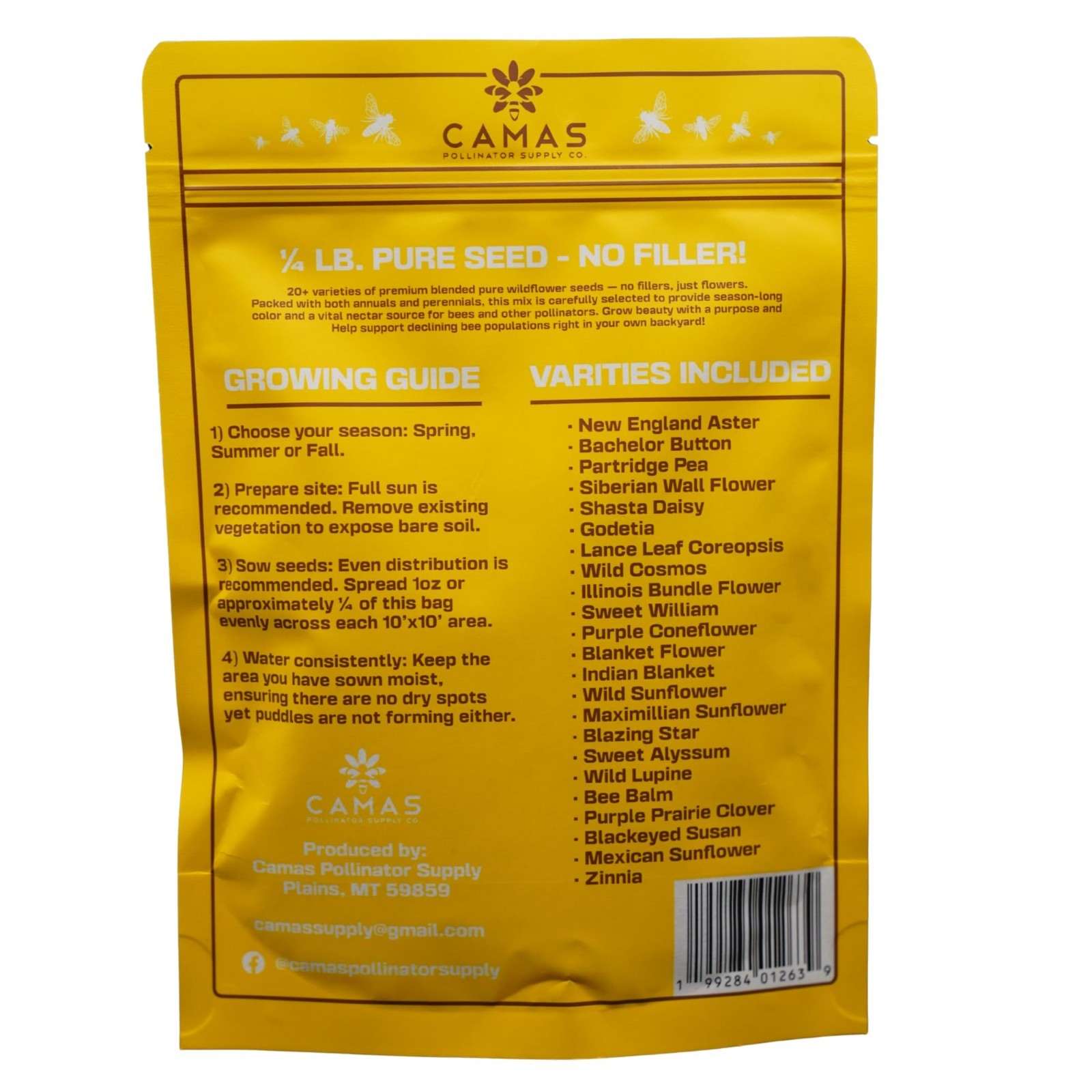 Bulk Wildflower Seeds 1/4 lb – Perennial & Annual Mix for Bees, No Fillers, Easy