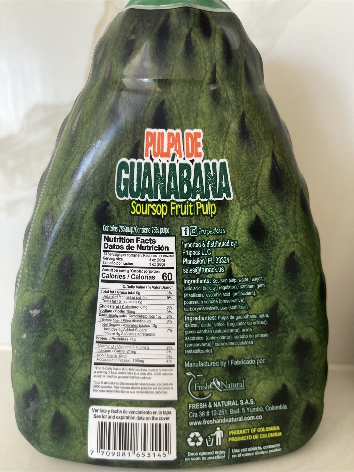 2 Guanábana Pulp & Nectar /Fruit Soursop Nectar 40.5 oz Fl Each (2 Pack)