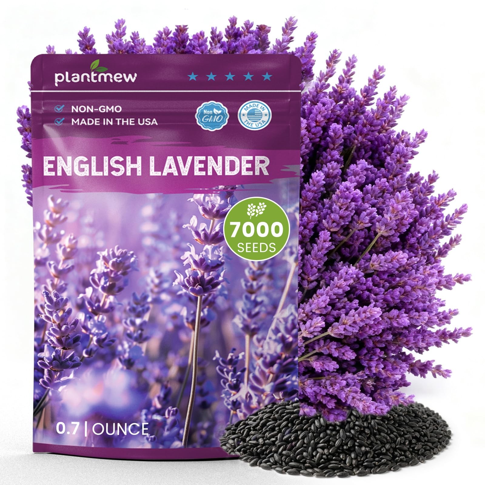 Lavender Seeds for Planting, English 0.7 Ounce Pouch, purple