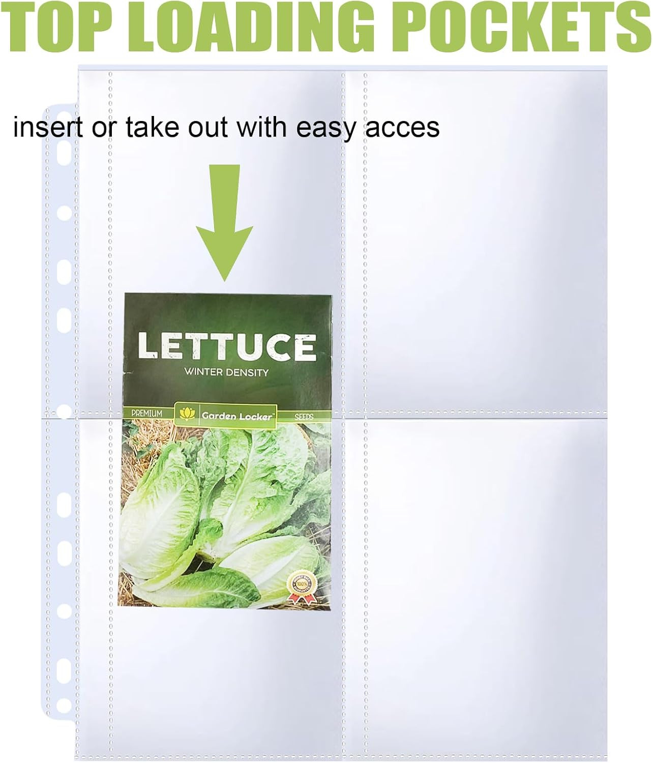 30 Pack 120 Pockets Seed Packet Binder Sleeves, Garden Seed Storage Organizer Pa