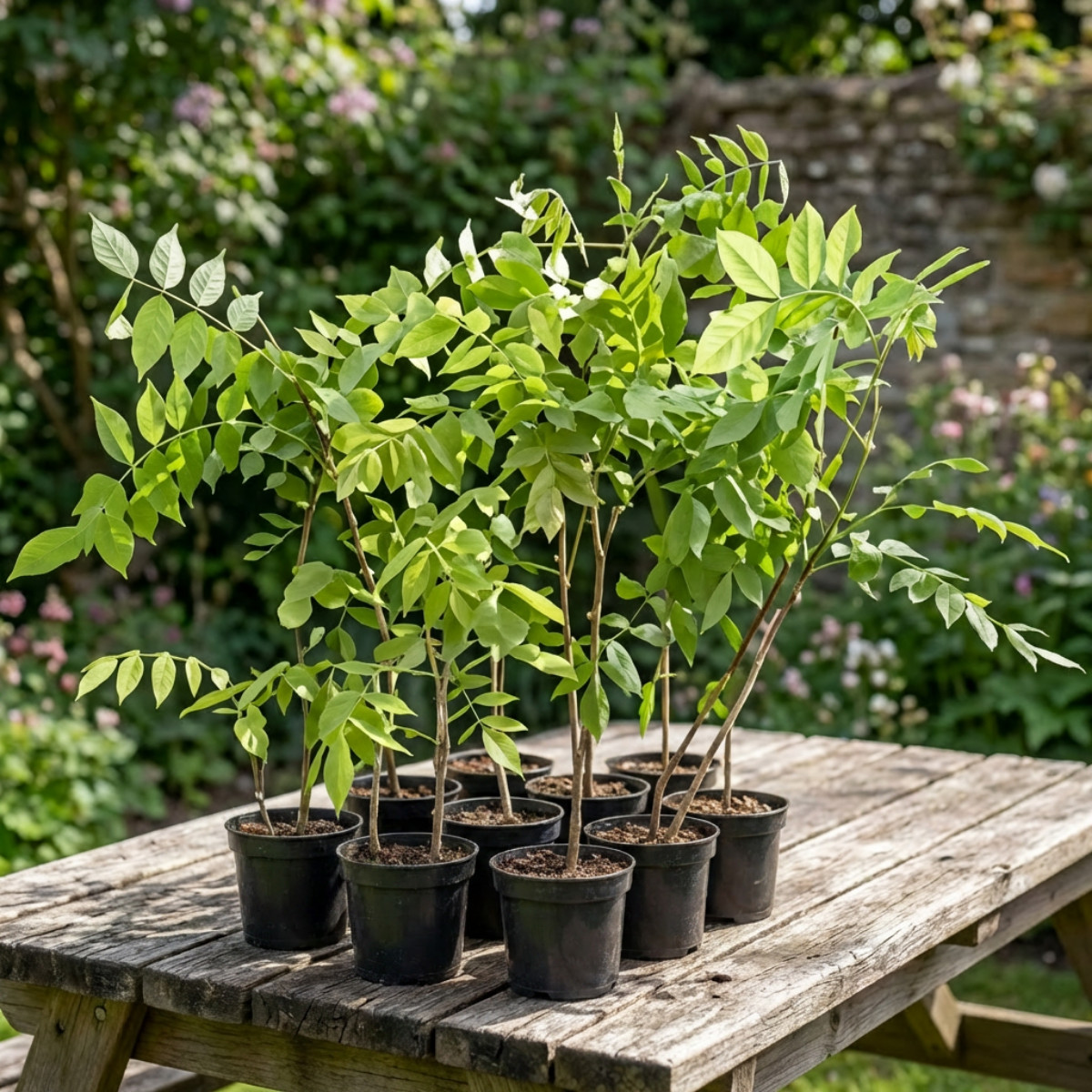 White Wisteria starter live plant, small 4+ inches, great for bonsai