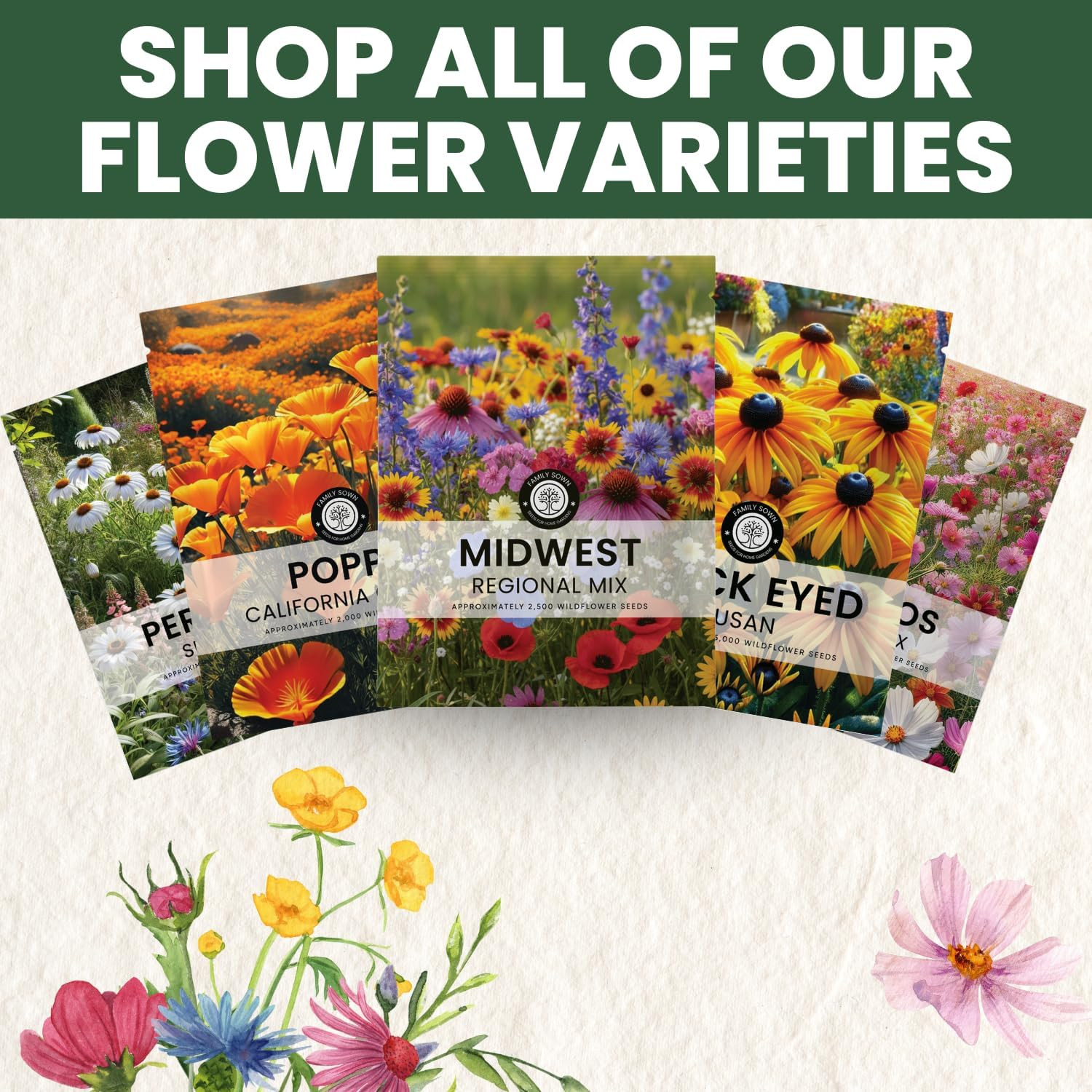 Midwest Regional Mix – 2,500 Seeds for Planting – 2026 Season – 5 Gram Pouch
