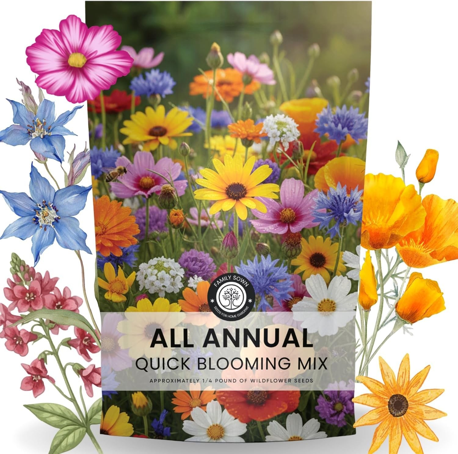Transform Your Garden with 67,000 Quick-Blooming Annual Seeds – 4 Ounce Pack