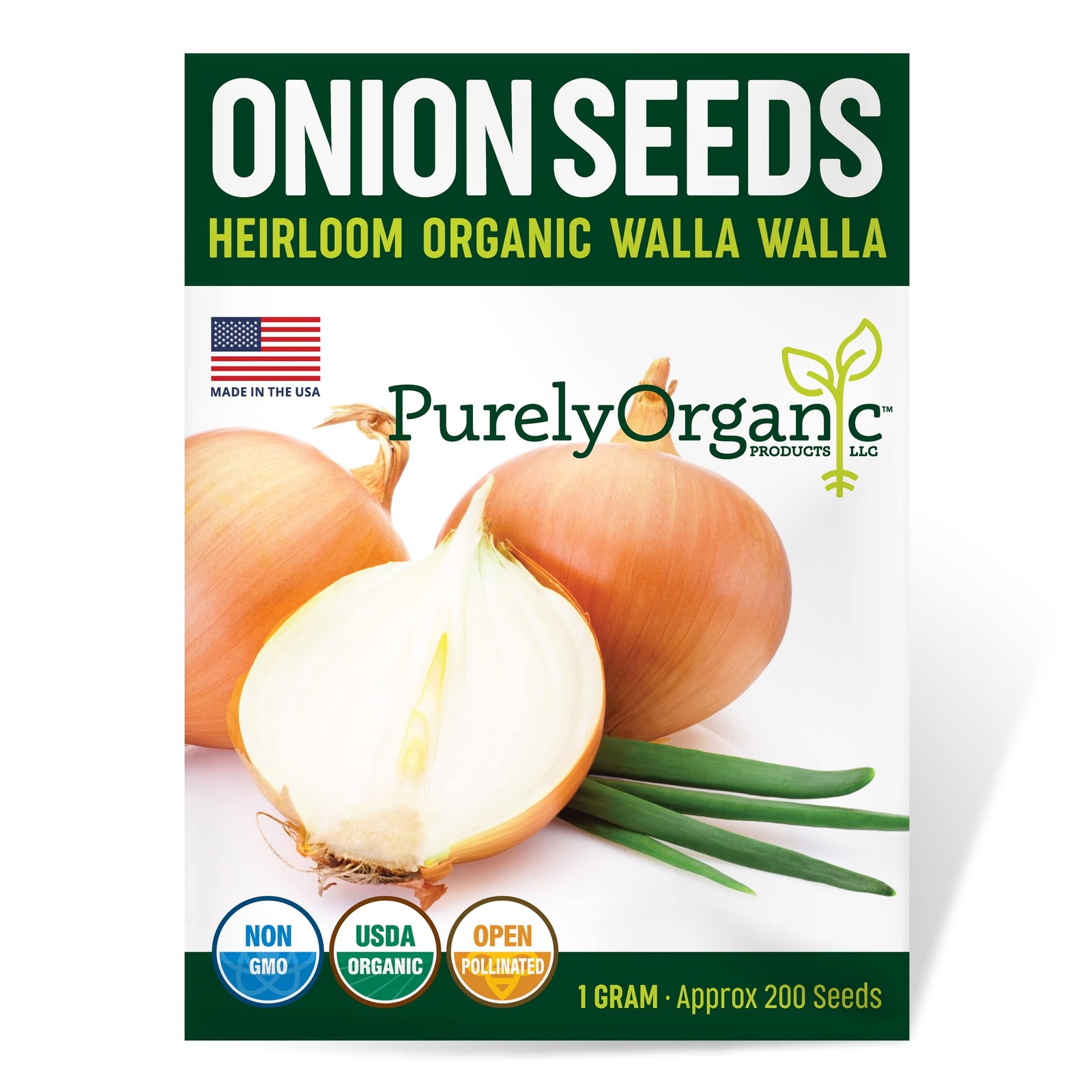 Organic Onion Seeds (Walla Walla) – Approx approx 250 seeds, White, Yellow