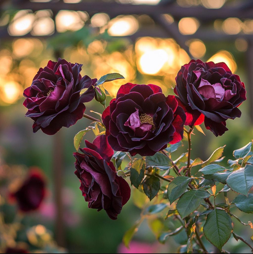 Black Baccara Roses Live Starter Plant Dark Red to Black Blooms 4-6″Tall No Pot