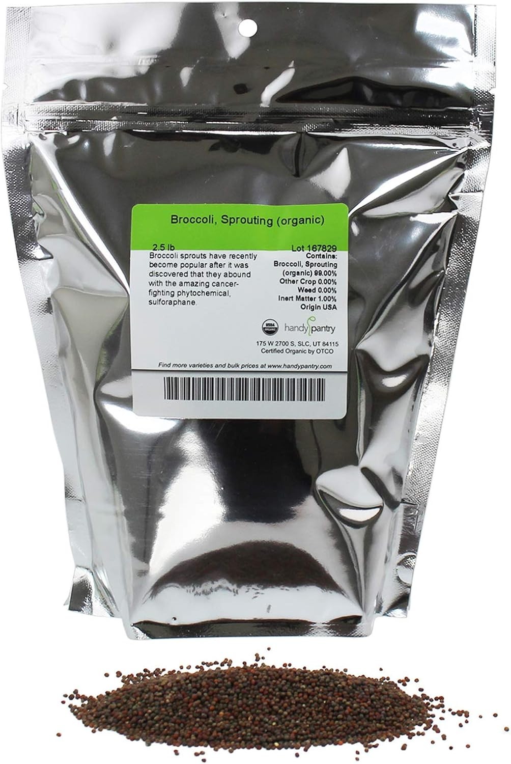 Organic Broccoli Sprouting Seeds 2.5 Lb High Sulforaphane Superfood Non-gmo