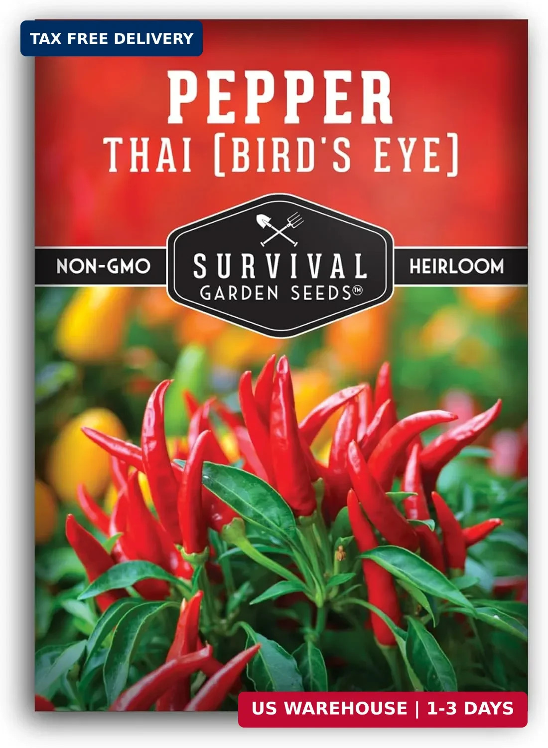 Thai Chili Pepper Seeds for Planting | Bird’s Eye Hot Peppers – Heirloom Non-GMO