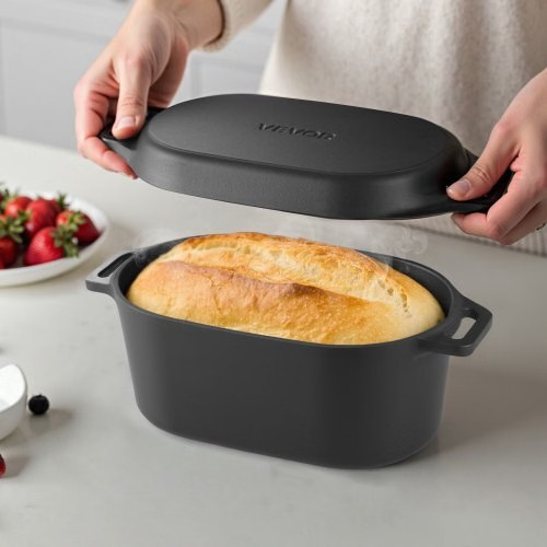 Enameled Cast Iron Dutch Oven, 3.5 Quart Pot with Lid and Dual Handles, Heavy-Du