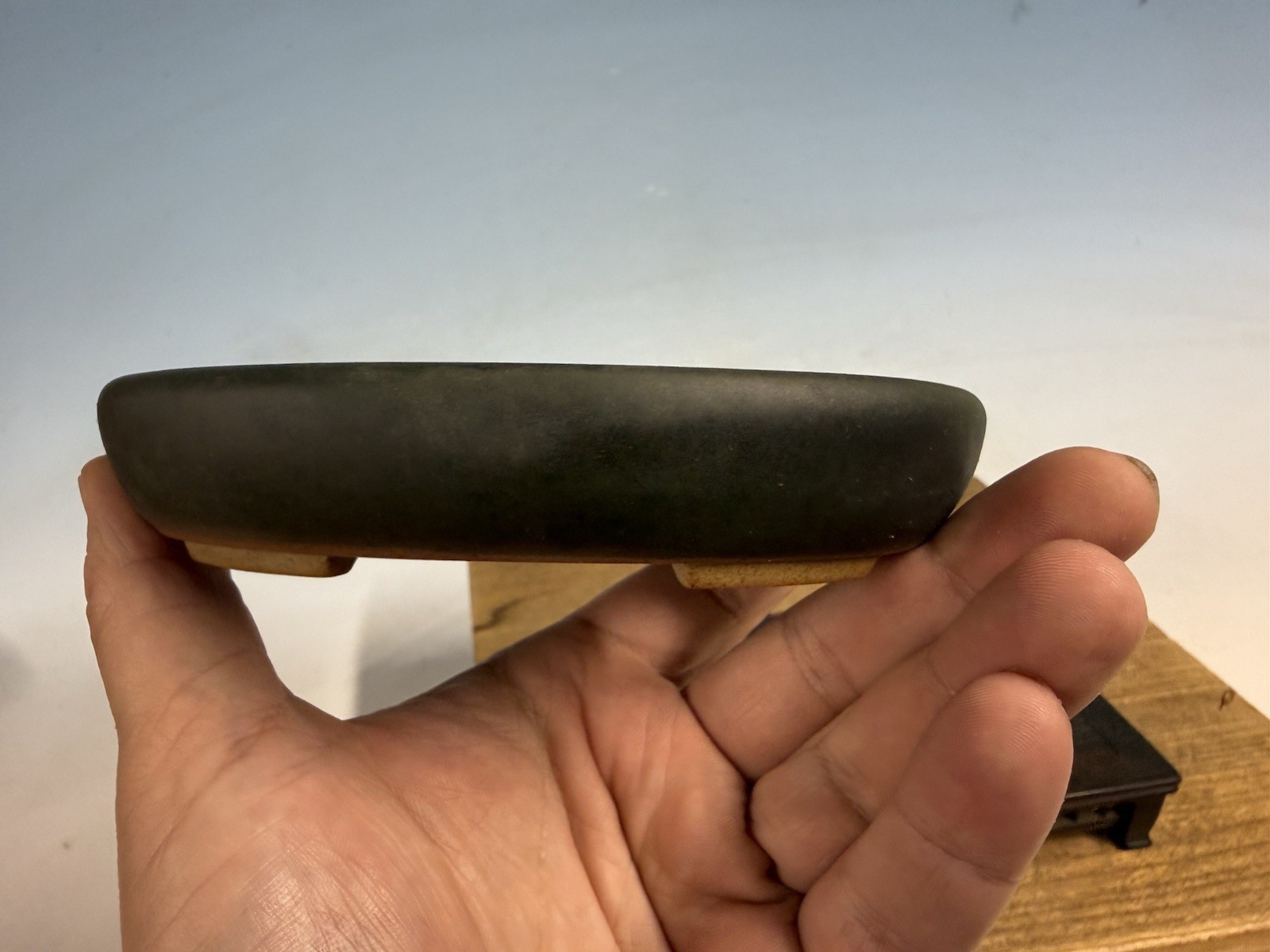 Japanese Unknown Maker Shohin Bonsai Tree Pot 5 5/8” Unique Glaze Color