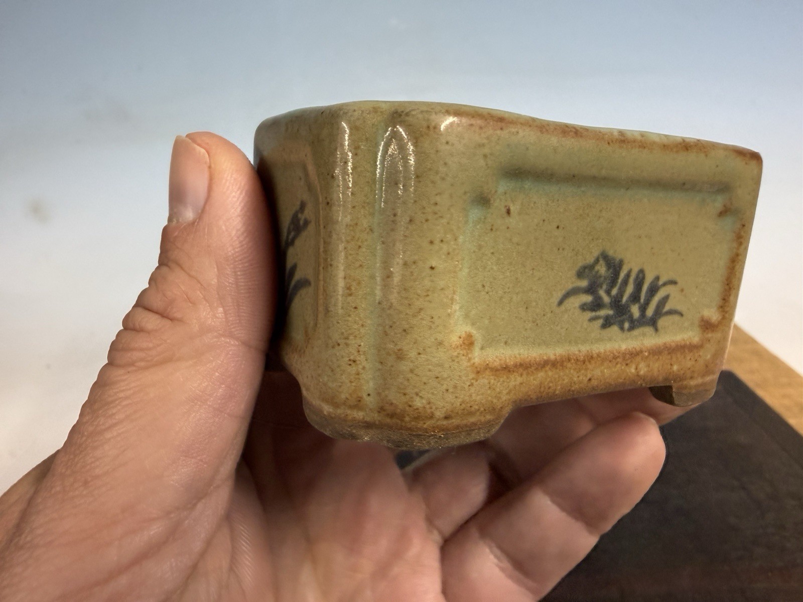 Japanese Unknown Maker Shohin Bonsai Tree Pot 3” Unusual Piece
