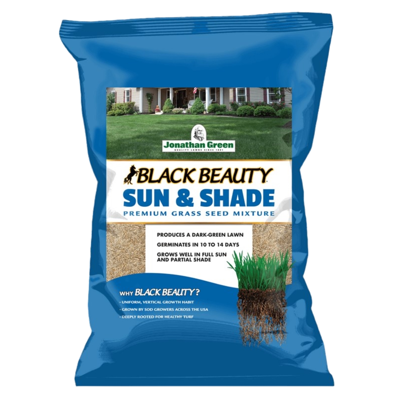 Jonathan Green Black Beauty Sun & Shade Grass Seed Mixture, 25lb