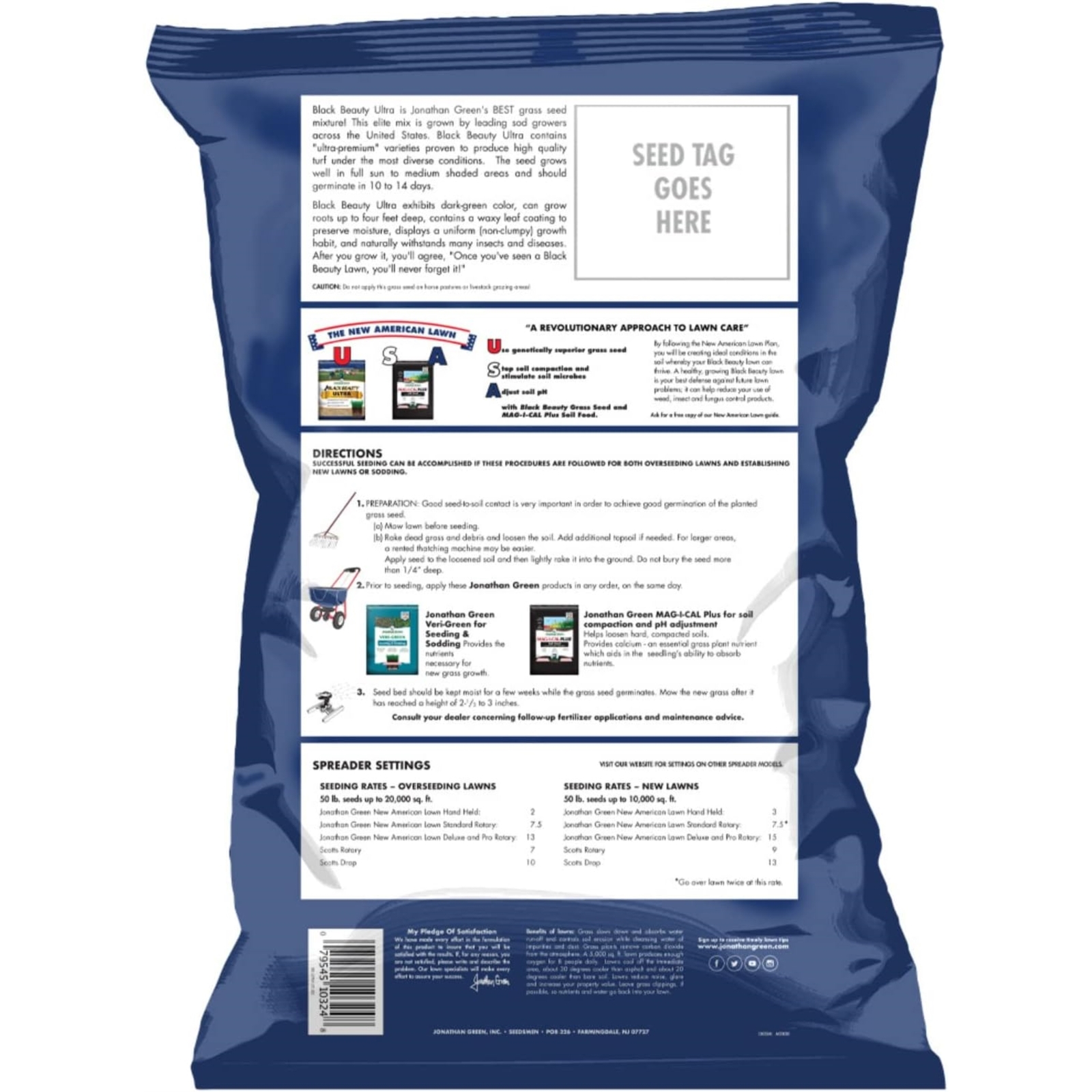 Jonathan Green (#10324) Black Beauty Ultra Grass Seed Mix, 50 lb bag